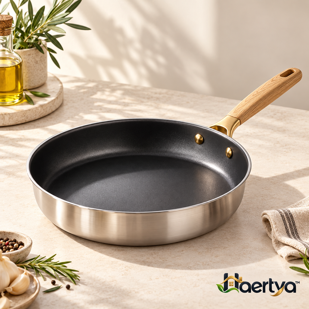 Haertya™ Stainless Steel Sauté Pan with Wood Handle — additional product view