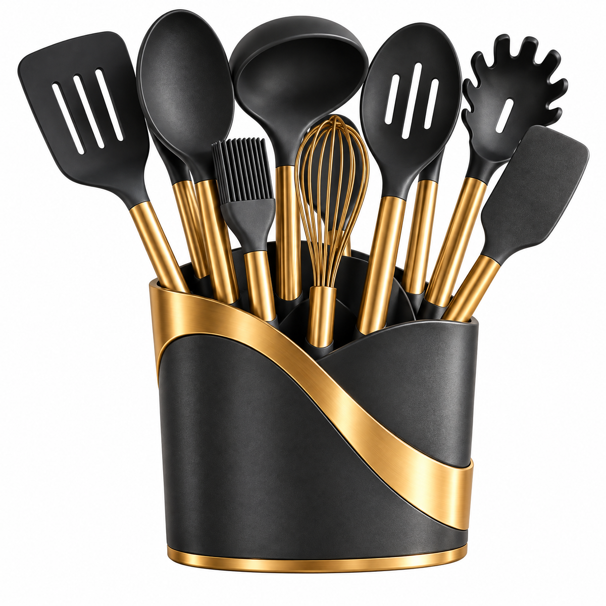 Haertya™ Kitchen Utensil Set with Countertop Crock — branded product view