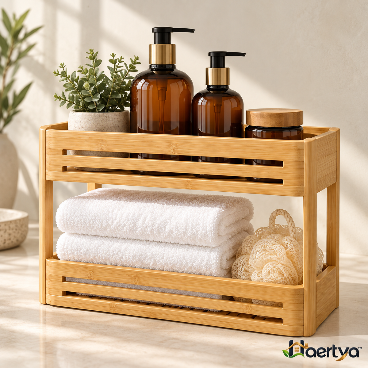 Haertya™ Bamboo Shower Caddy Organizer — additional product view