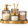 Haertya™ Ribbed Glass Vanity Organizer Set — branded product view