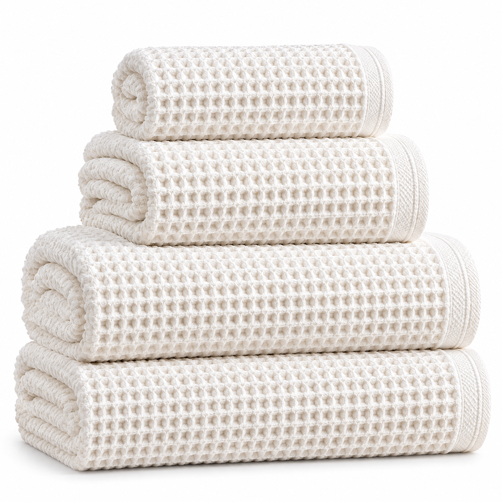 Haertya™ Waffle Weave Bath Towel Set — branded product view