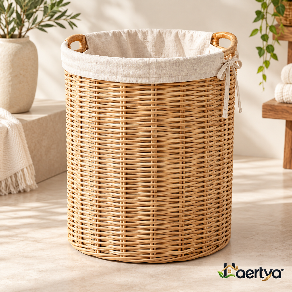 Haertya™ Rattan Laundry Basket with Liner — additional product view